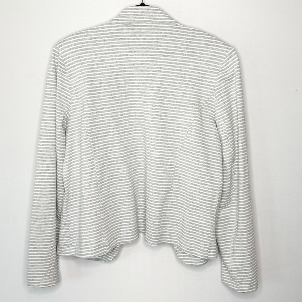 Tommy Hilfiger Womens XL Gray White Striped Military Band Jacket Crest Buttons - Picture 6 of 9